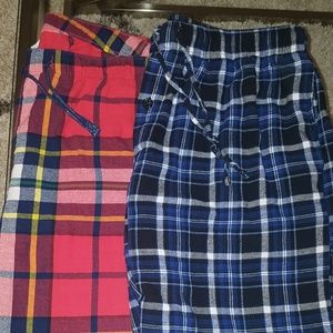 2 pairs of plaid pajama pants